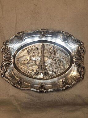 Vintage SAP Polyne Paris Made in France Pewter Souvenir de Paris Trinket Dish